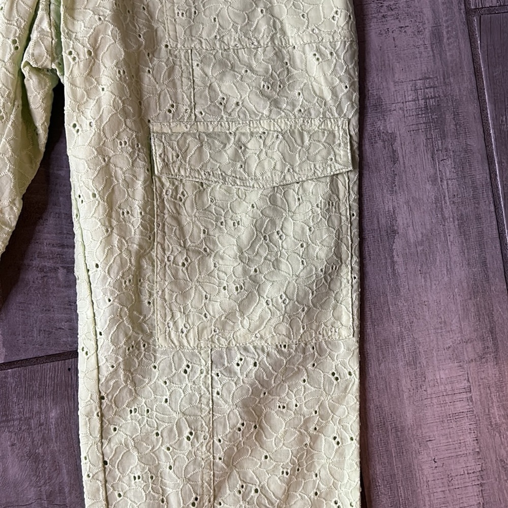 Derek Lam 10 Crosby eyelet cargo light green pants size 4 small women’s nwot - Picture 4 of 10